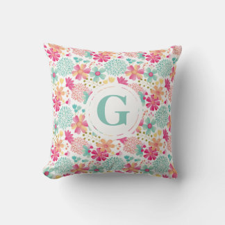Baby Girls Letter Floral Pattern Nursery Pillow
