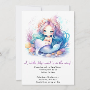 Baby Girl's Mermaid Baby Shower Beauty Invitation
