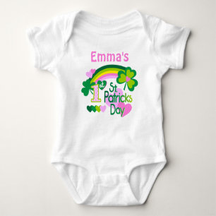 Baby Girl's Personalised First St Patricks Day Baby Bodysuit