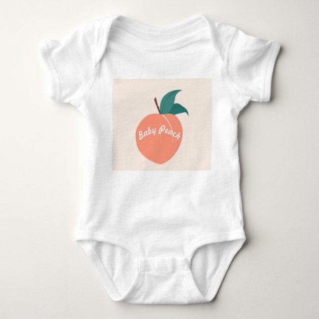  Baby Girls Vest ‘Baby Peach’ Baby Bodysuit (Front)