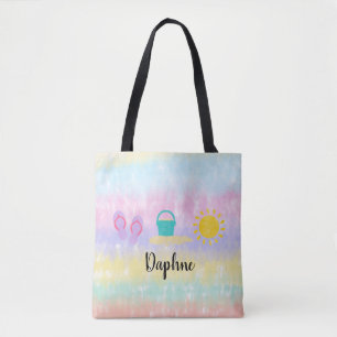 Baby Girls Watercolor Beach Trio Tie Dye Tote Bag