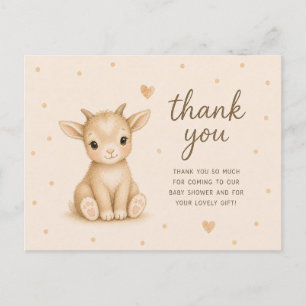 Baby Goat Kid Baby Shower Thank You Postcard