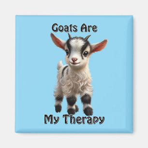 Baby Goat with Fluffy Fur and Bright Expression Magnet