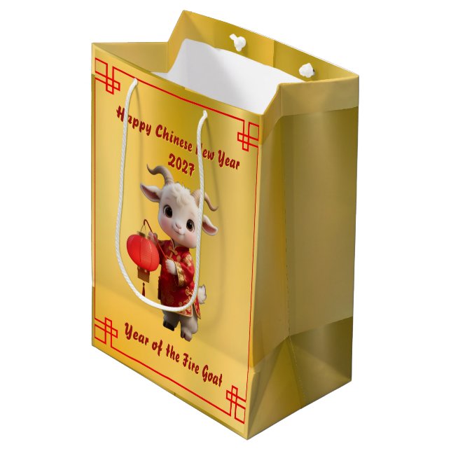 Baby Goat with Lantern Gift Bag (Front Angled)