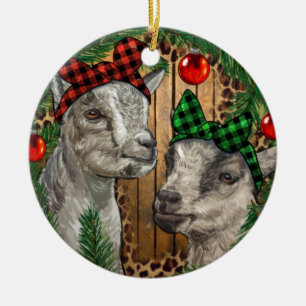 Baby Goats Christmas Ornament Png, Western Christm