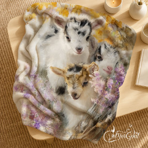 Baby Goats in Autumn Foliage 15 Fleece Blanket