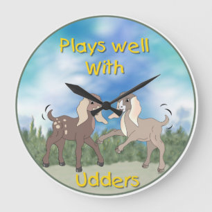 Baby Goats Plays Well with Udders Wall Clock