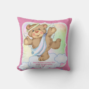 Baby Goddaughter Gift Baptism Communion Angel Pink Cushion