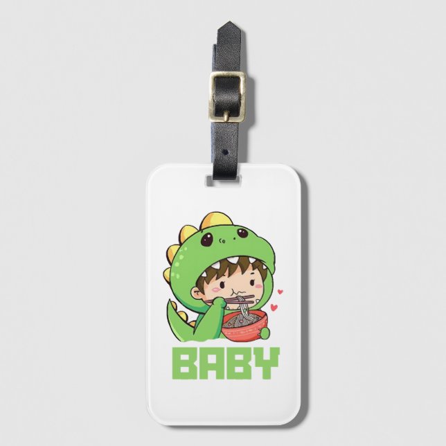 baby godzilla luggage tag (Front Vertical)