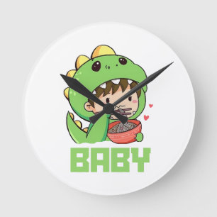 baby godzilla round clock