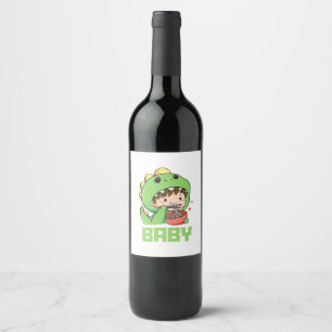 baby godzilla wine label