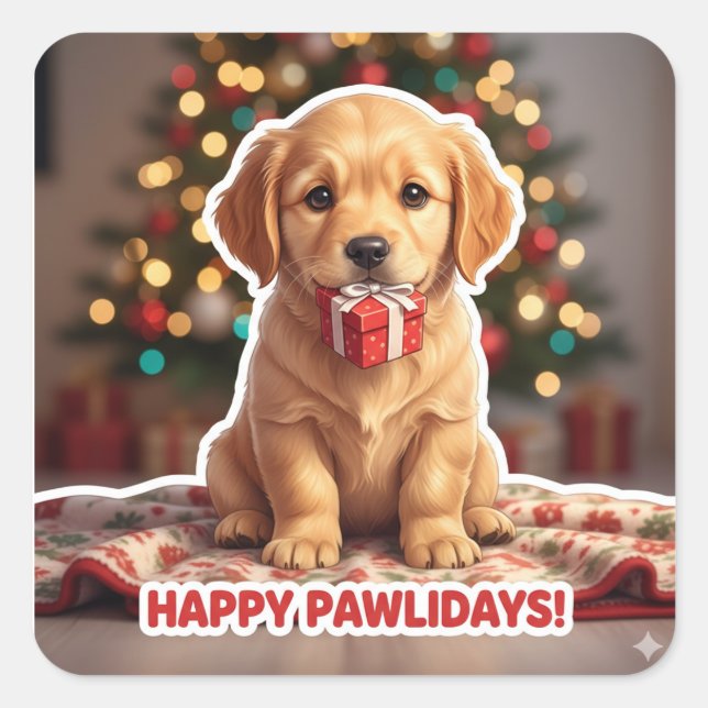 Baby Golden Retriever Gift Sticker (Front)