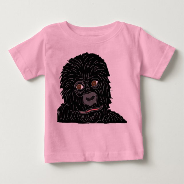 baby gorilla with gorilla paw on back baby T-Shirt (Front)