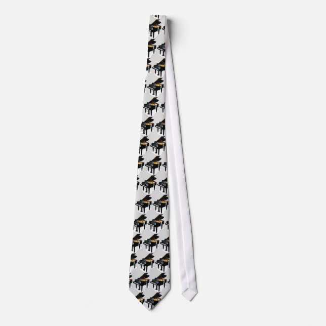 Baby Grand Piano - GreyBkg Tie (Front)