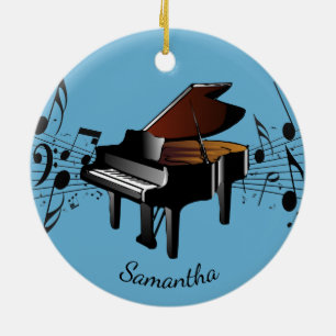 Baby Grand Piano Musical Instrument Design Ceramic Ornament