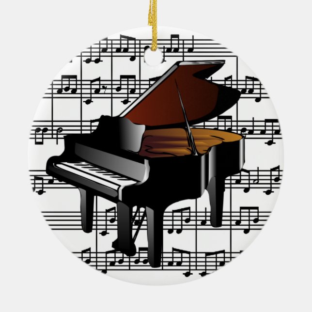 Baby Grand Piano Ornament (Back)