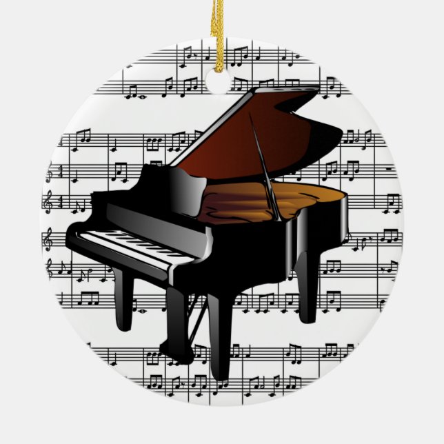 Baby Grand Piano Ornament (Back)