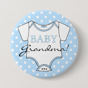 Baby Grandma Blue With White Dots 7.5 Cm Round Badge