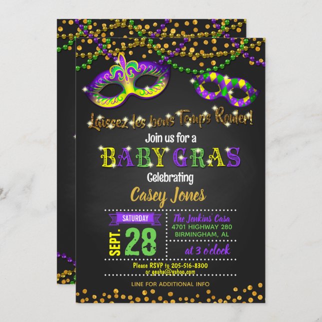 Baby Gras Baby Shower Invitation (Front/Back)