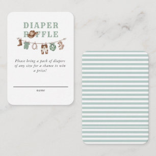 Baby Green Little Cowboy Diaper Raffle Enclosure Card