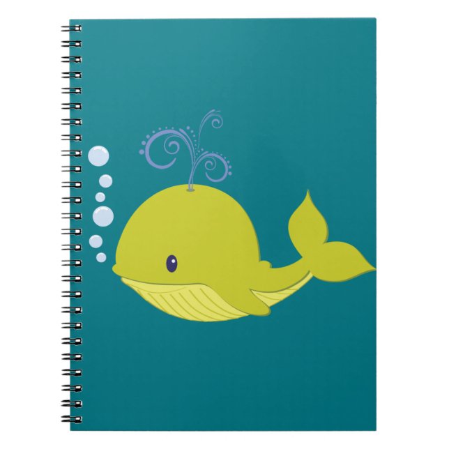 Baby Green Whale Notebook (Front)