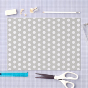 Baby grey and white polka dots tissue paper