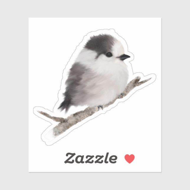 Baby Grey Jay Bird Custom-Cut Vinyl Sticker (Sheet)