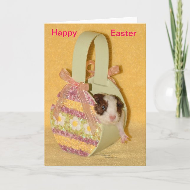 Baby Guinea Pig Happy Easter Card (Front)