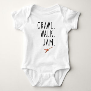 Baby Guitar Rock Music - Crawl Walk Jam Guitar Bodysuit
