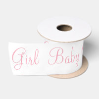 Baby Gurl Pink Elegant Modern Satin Ribbon