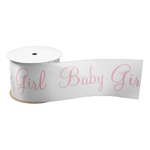 Baby Gurl Pink Elegant Modern Satin Ribbon