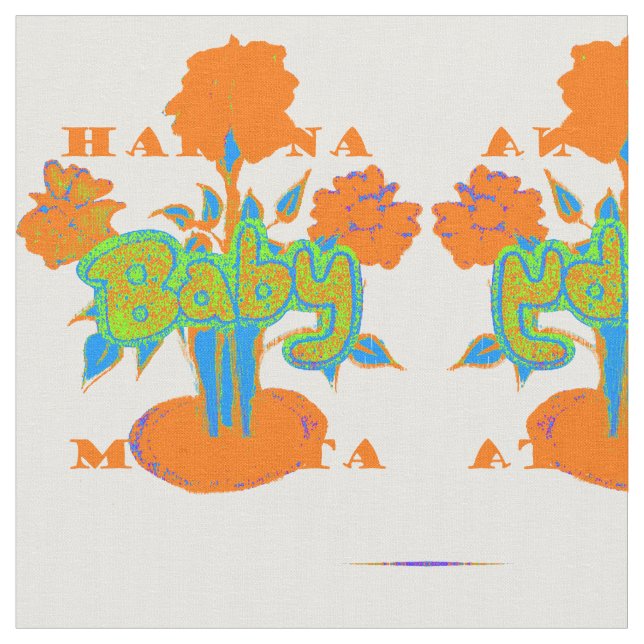 Baby Hakuna Matata Custom Combed Cotton Fabric (Close Up)