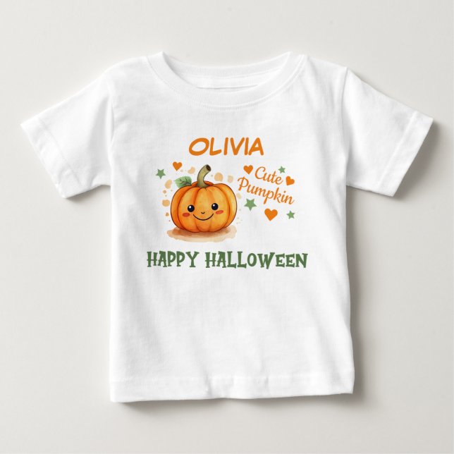 Baby Halloween Cute Pumpkin  T-Shirt (Front)
