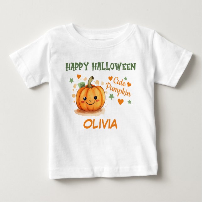 Baby Halloween Cute Pumpkin  T-Shirt (Front)