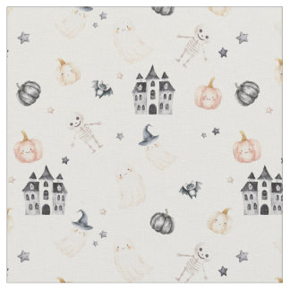Baby Halloween skeleton ghost pumpkin castle - my  Fabric