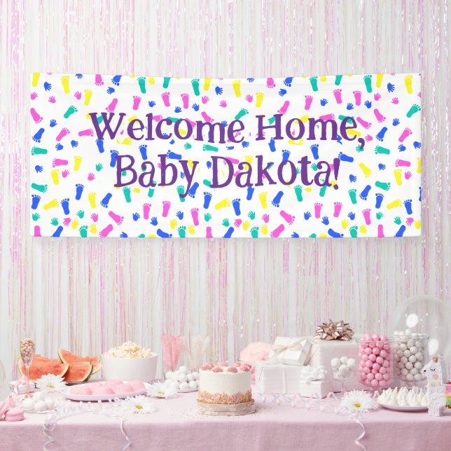 Baby Hand Prints and Foot Prints Banner (Party)
