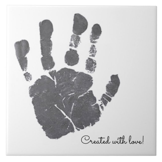 Baby Handprint Nursery Decorative  Ceramic Tile (Front)