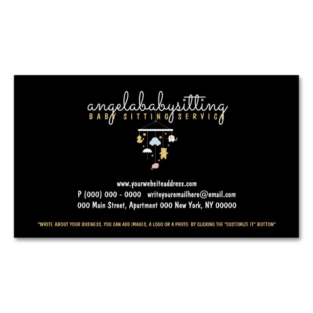 Baby Hanging Toys Duck Elephant Cloud Magnetic Business Card (Front)