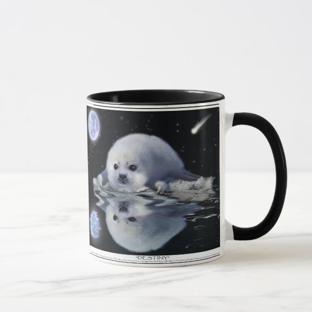 Baby Harp Seal & Moon Wildlife Supporter Gift mug (Right)