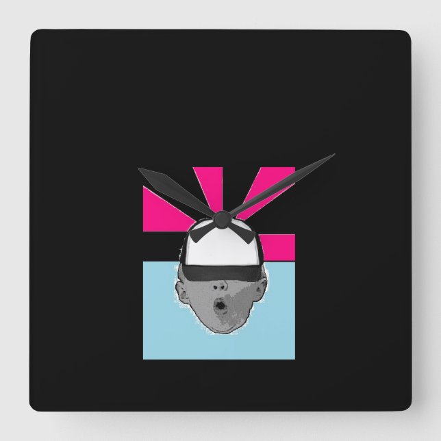 ~Baby Hat~ WALL CLOCK, CUSTOMIZE IT! Square Wall Clock (Front)