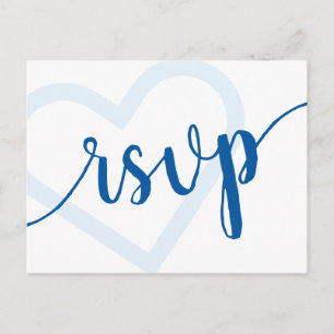 Baby Heart   Cerulean Blue Classic Flourish RSVP Postcard