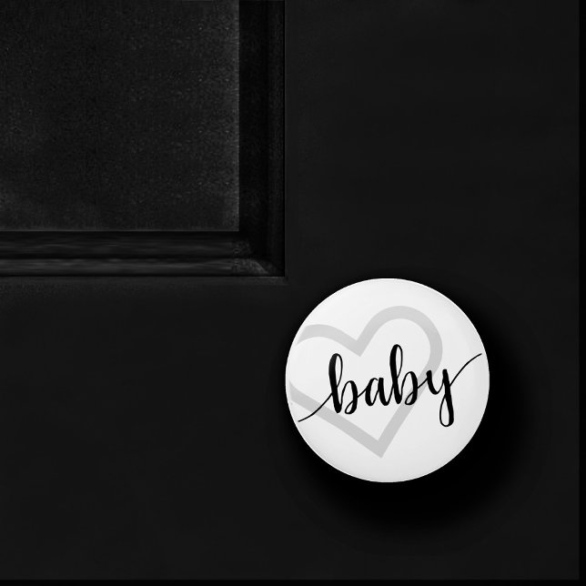 Baby Heart | Classic Black Flourish Script Ceramic Knob (Creator Uploaded)