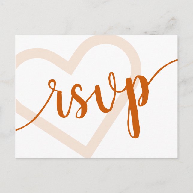 Baby Heart | Fall Burnt Orange Flourish Response Postcard (Front)