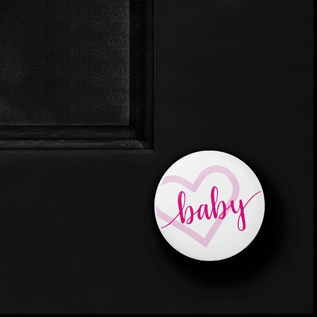 Baby Heart | Hot Pink Magenta Flourish Script Ceramic Knob (Creator Uploaded)