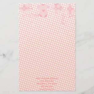 Baby Heart Rattle Argyle Onsie Pink Tiny Dots Stationery