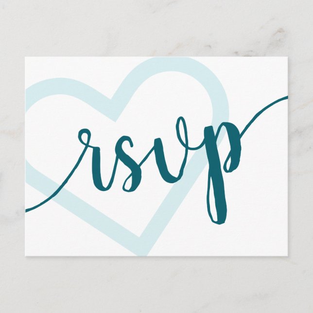 Baby Heart | Teal Dark Midnight Green Flourish  Postcard (Front)
