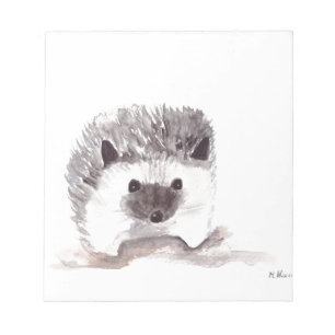 baby hedgehog animal black cute woodland notepad