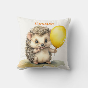Baby Hedgehog Balloon Gender Neutral Personalised  Cushion