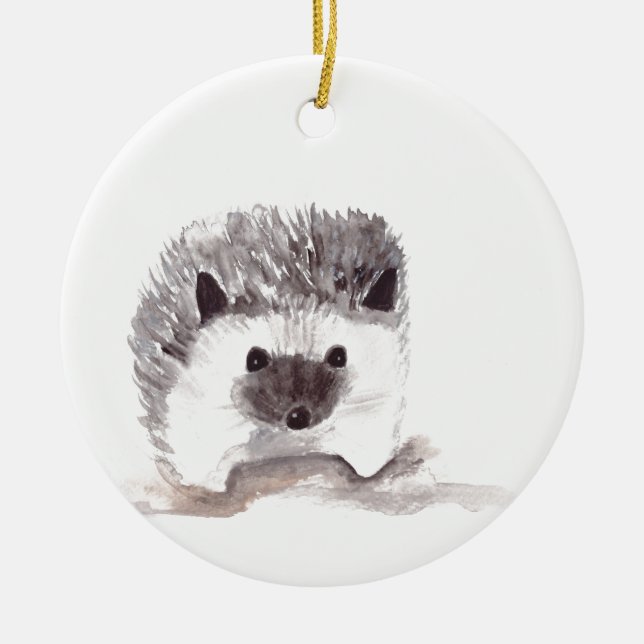 baby hedgehog ceramic tree decoration (Front)