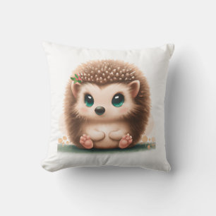 Baby hedgehog throw pillow